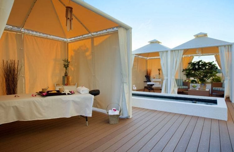 Spa cabanas at Hilton Fort Lauderdale Beach Resort.