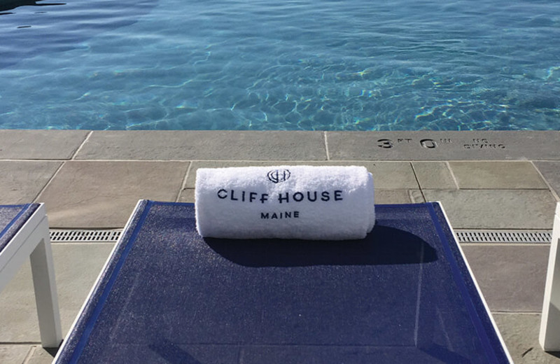 Outdoor pool at Cliff House Maine.