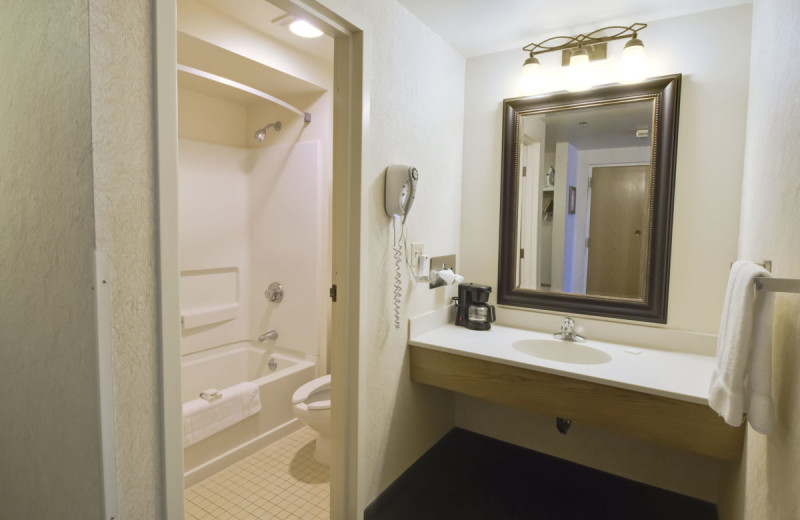 Guest bathroom at Bavarian Inn of Frankenmuth.