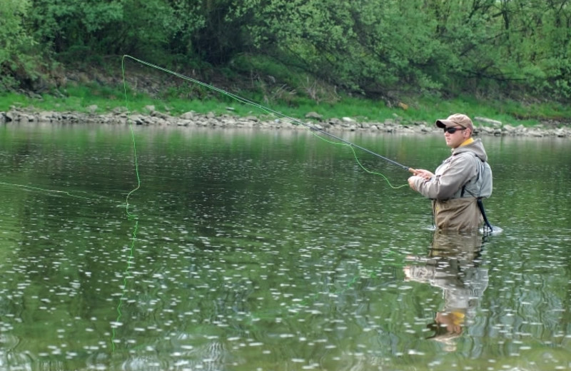 Fly fishing at Bear Paw Adventure.