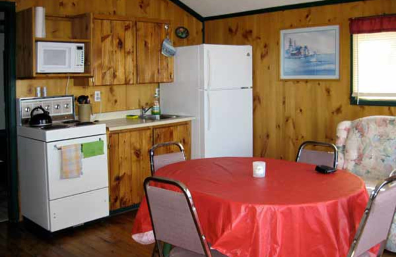 Cabin kitchen at Brennan Harbour Resort.