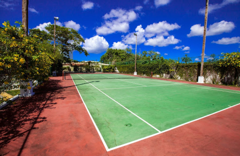 Onsite Tennis Courts at Casa del Mar Cozumel Hotel & Dive Resort