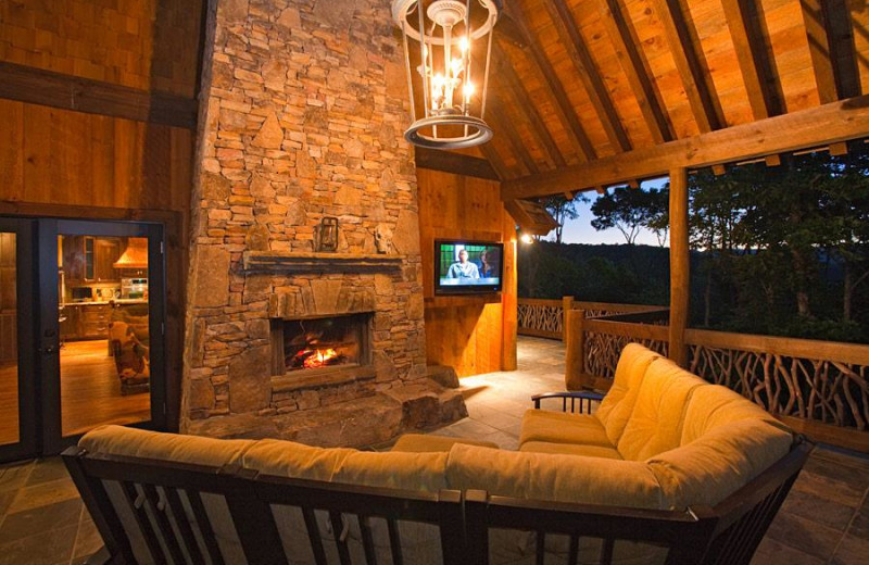 Cabin living room at Cabin Rentals of Georgia.