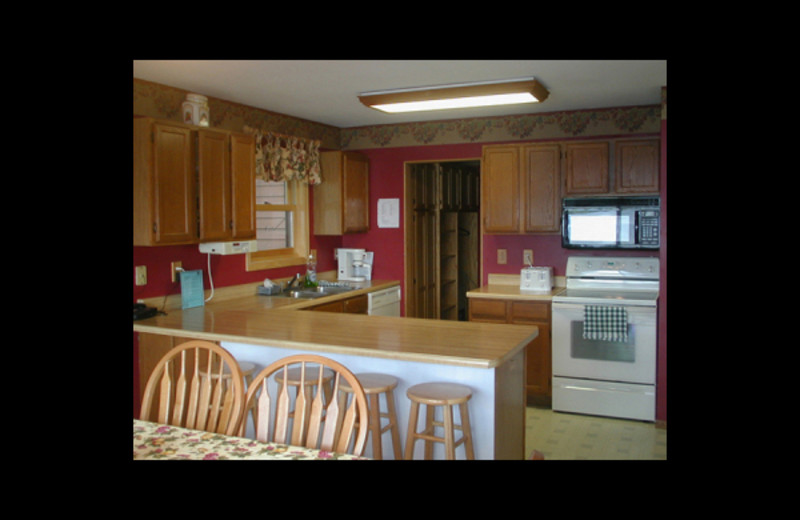 Cabin kitchen at Birch Bay Resort.