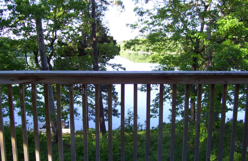 Cabin lake view at Shady Hollow Resort and Campground.