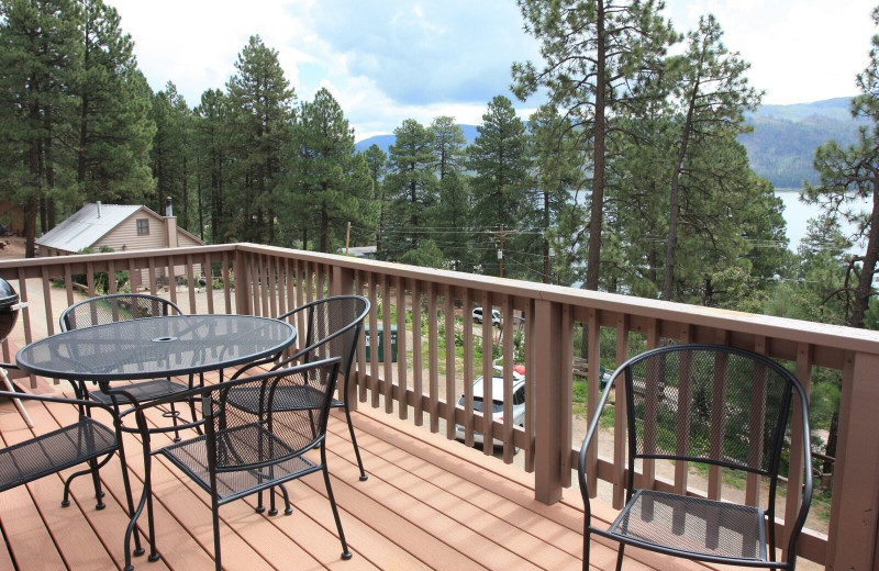 Cabin deck at Pine River Lodge.