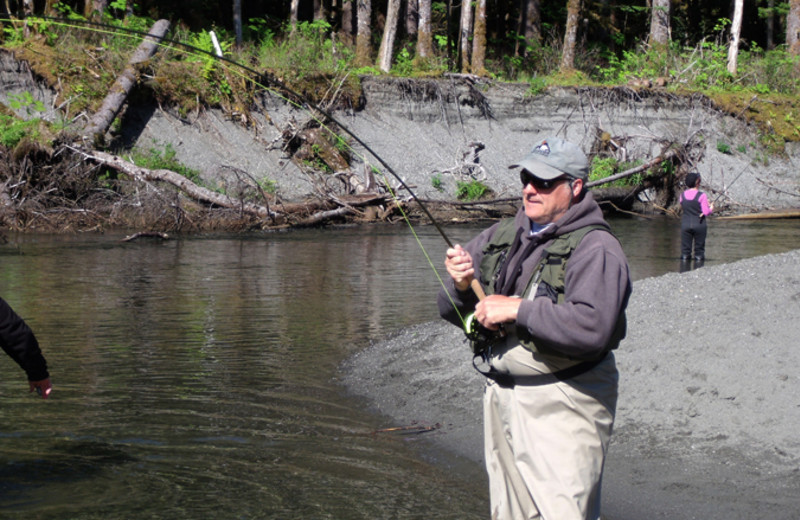 Fishing at Glacier Bear Lodge.