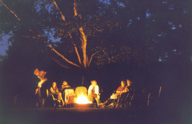 Bonfire at Fisher's Lakeside Cottages.