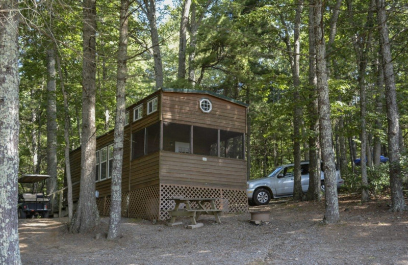 Cabin exterior at Lake Ridge Resort.