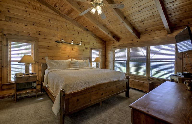 Rental bedroom at My Mountain Cabin Rentals.