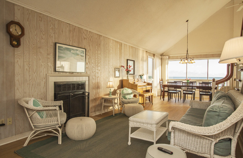 Rental living room at Oak Island Accomodations.