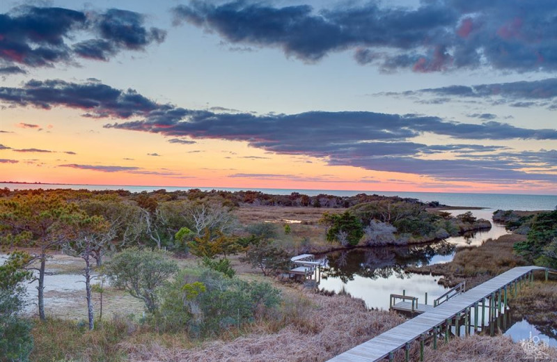 Sunset at Outer Beaches Realty.