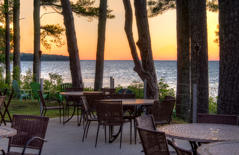 Outdoor Seating Area at Beaver Island Lodge