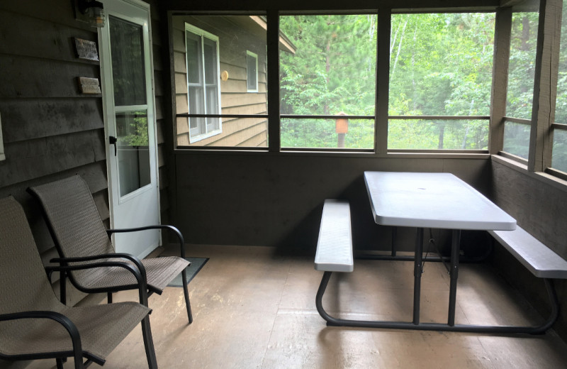 Cabin deck at Golden Eagle Lodge.