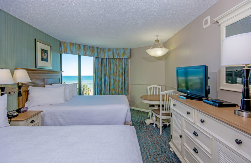 Two bed guest room at The Strand Resort Myrtle Beach.