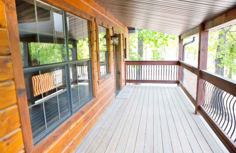 Cabin porch at Indian Point.