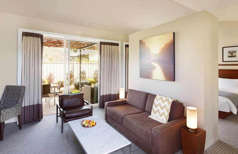 Guest living room at Solage Calistoga.