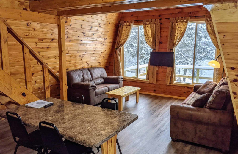 Cabin living room at Little Norway Resort.