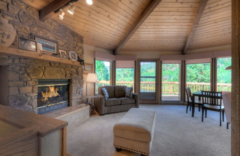 Rental living room at Hill Country Lake House.