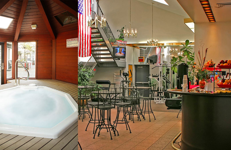 Hot tub and gym at Zoder's Inn.