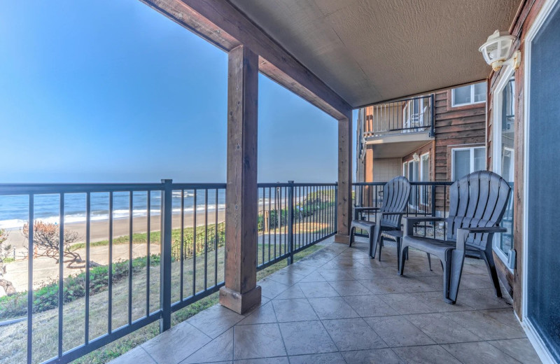 Rental balcony at Cavalier Beachfront Condominiums.