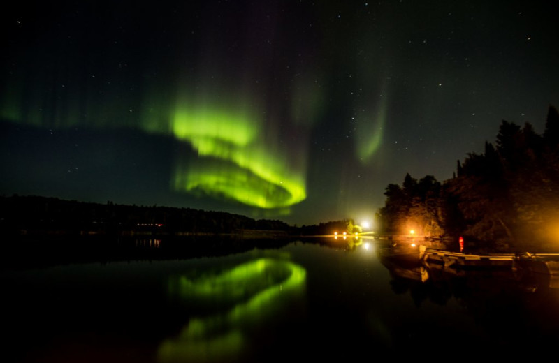 Northern lights at Rainbow Point Lodge.