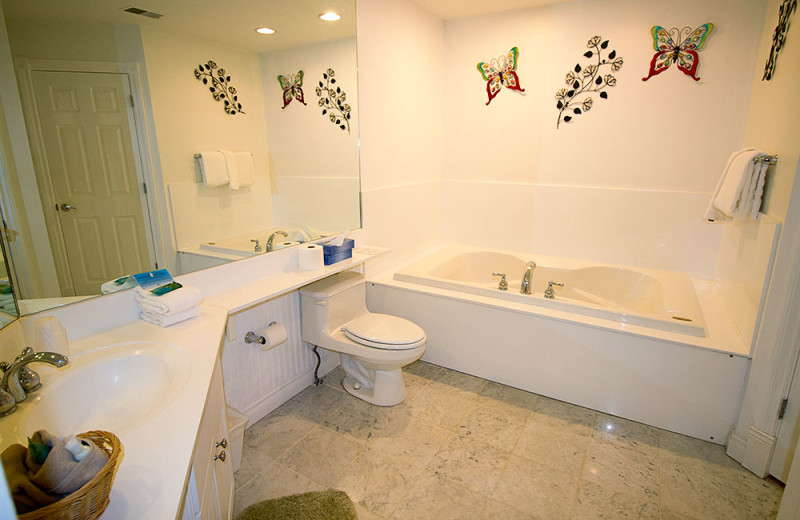 Condo bathroom at The Beach Condominiums Hotel-Resort.