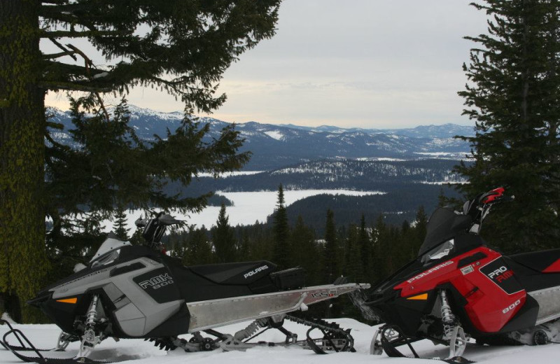 Snowmobiling at Bear Creek Lodge.