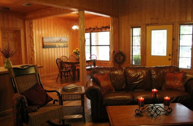 Cabin interior at Beavers Bend Getaway.