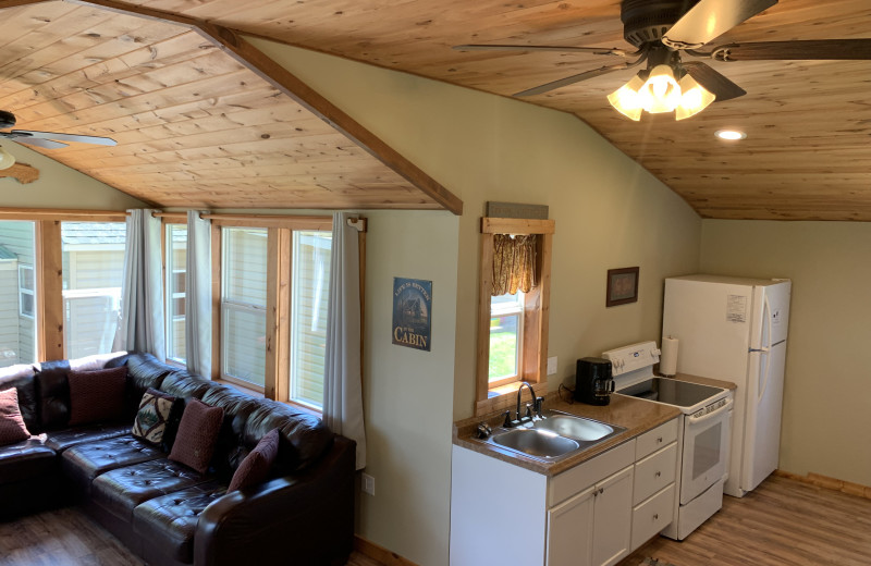 Cottage interior at Holly's Resort.
