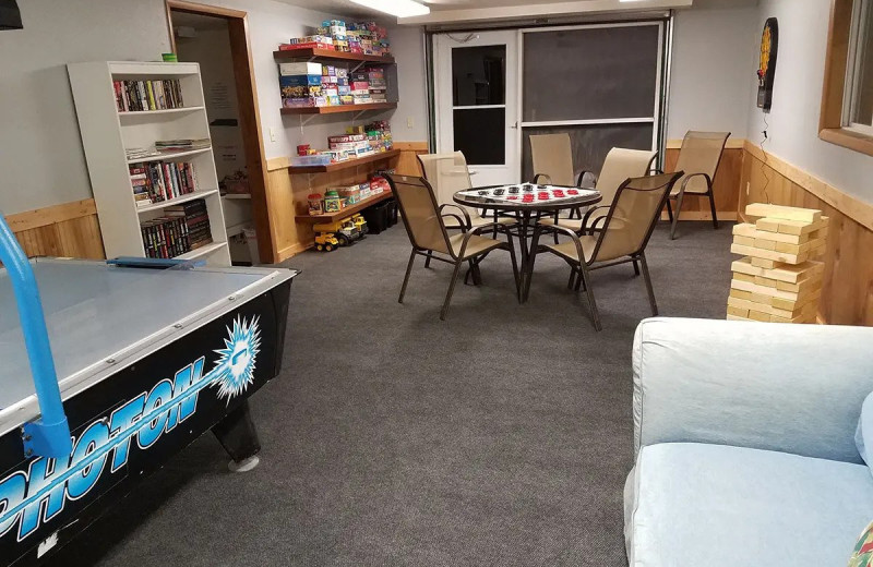 Game room at Northern Lights Resort.