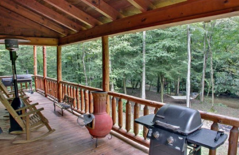 Deck view at Georgia Mountain Cabin Rentals.