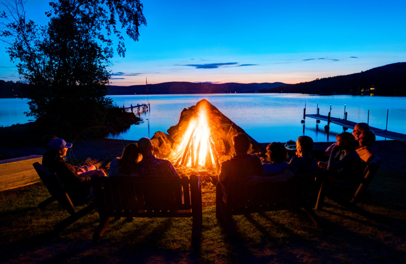 Enjoy awesome sunsets and endearing campfires along side international Lake Wallace at Jackson's Lodge, Canaan, Vermont's Northeast Kingdom.