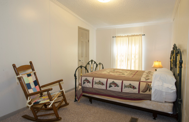 Cabin bedroom at Brady Mountain Resort & Marina.