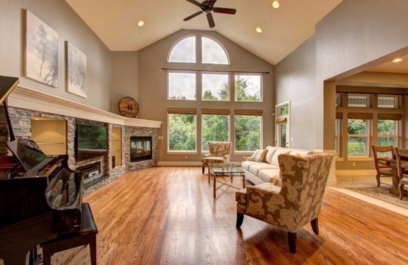 Rental living room at Lakeside Resort Properties.