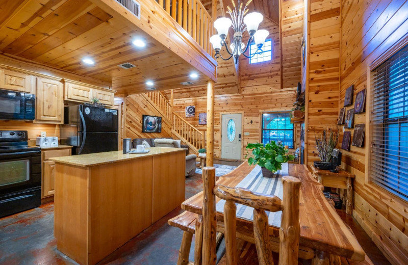 Cabin interior at Blue Beaver Luxury Cabins.
