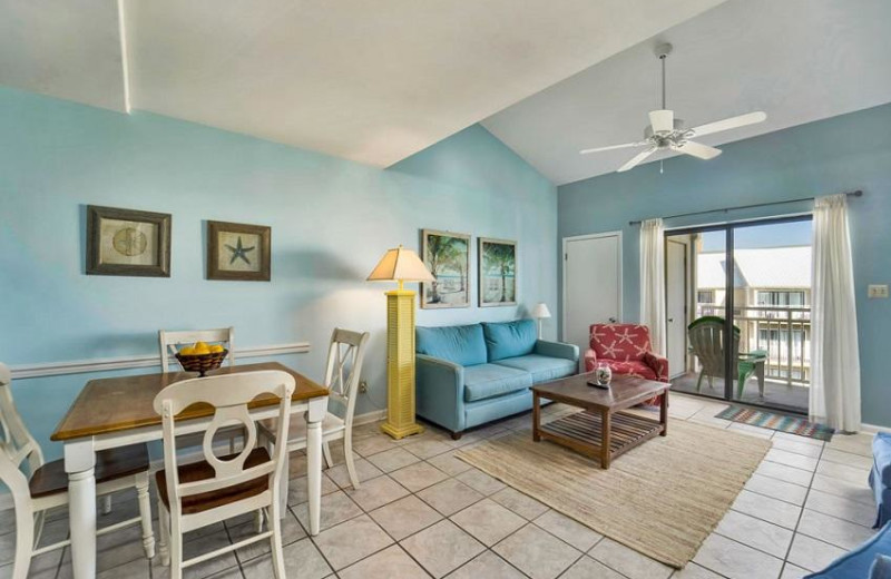 Rental living room at Sugar Sands Realty & Management.