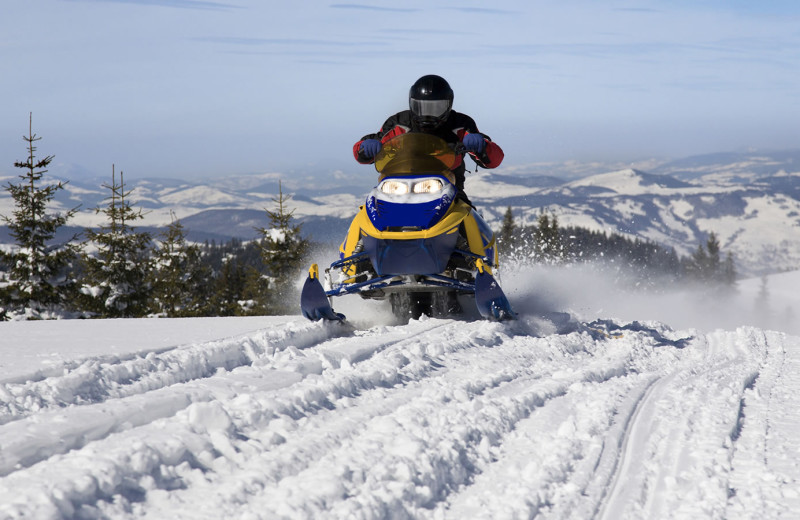 Snowmobiling at EagleRidge Lodge.