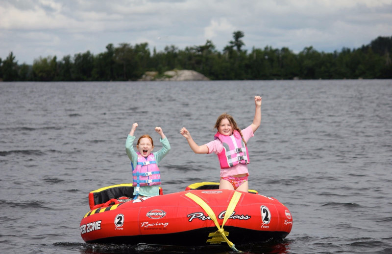 Tubing at Ludlow's Island Resort.