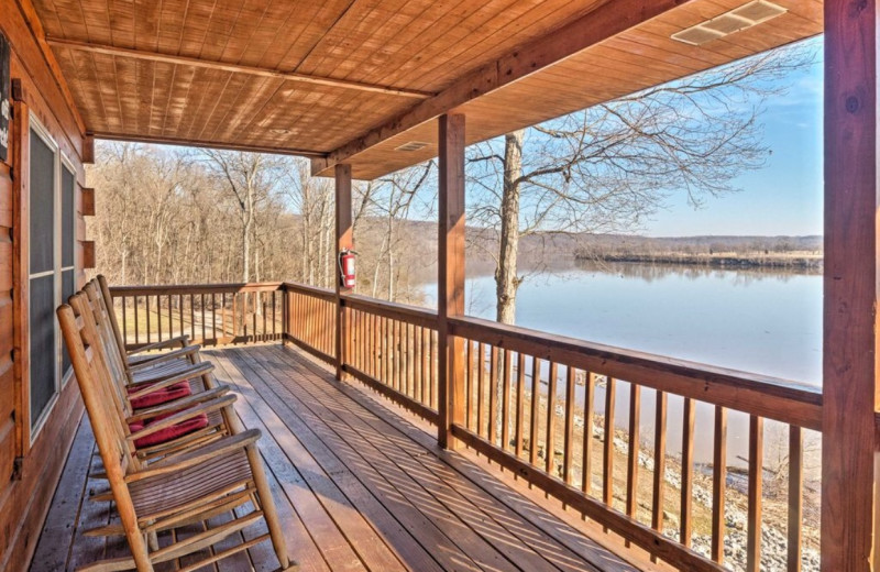 Cabin deck at Vinnie's Ohio River Log Cabins.