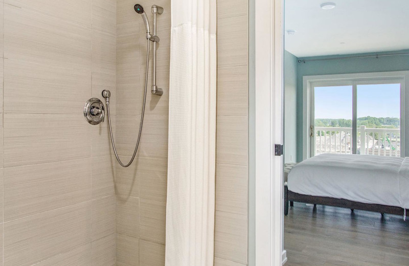 Guest bathroom at The Inn at Harbor Shores.