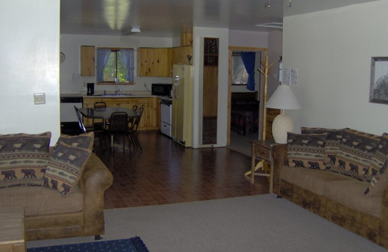 Cabin interior at Lone Wolf Cabins and Getaway.