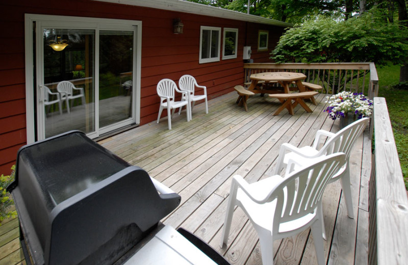 Cottage deck at The Shallows Resort.