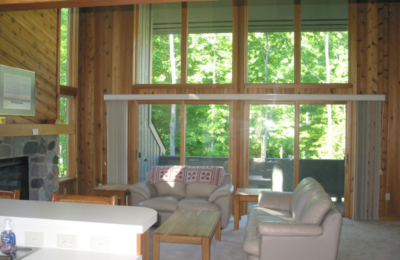 Rental living room at Hamlet Village Resort Condominiums.