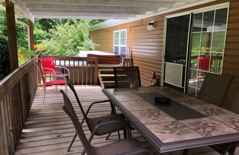 Cabin porch at 1st Choice Cabin Rentals.