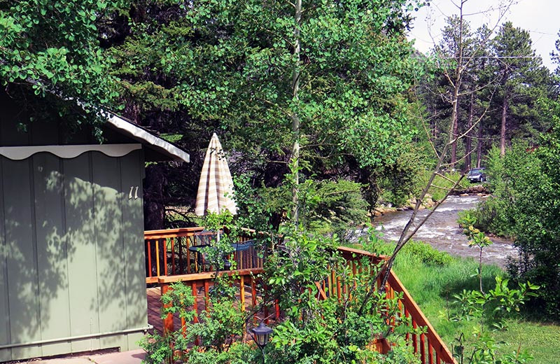 Cabin exterior at Workshire Lodge.