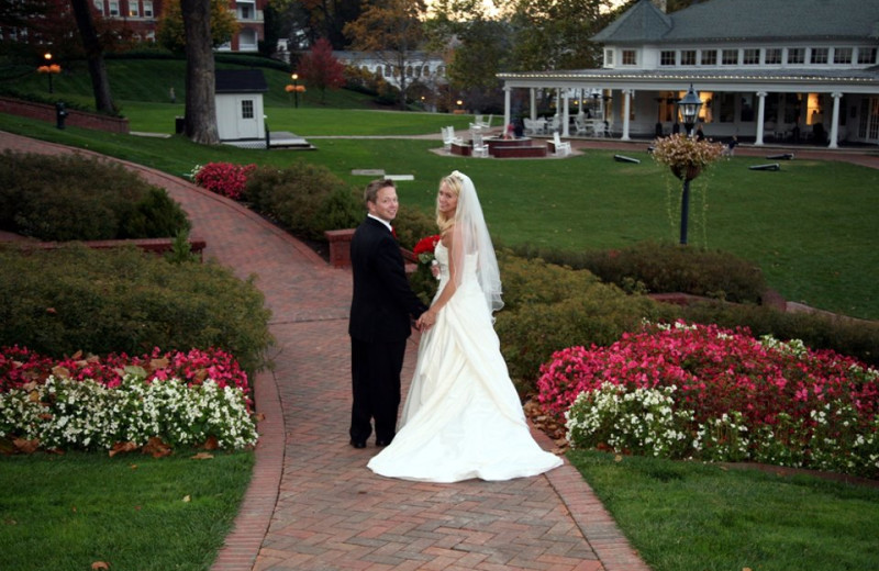 Wedding couple at The Homestead.