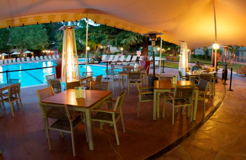 Patio pool tent at Flamingo Conference Resort and Spa.