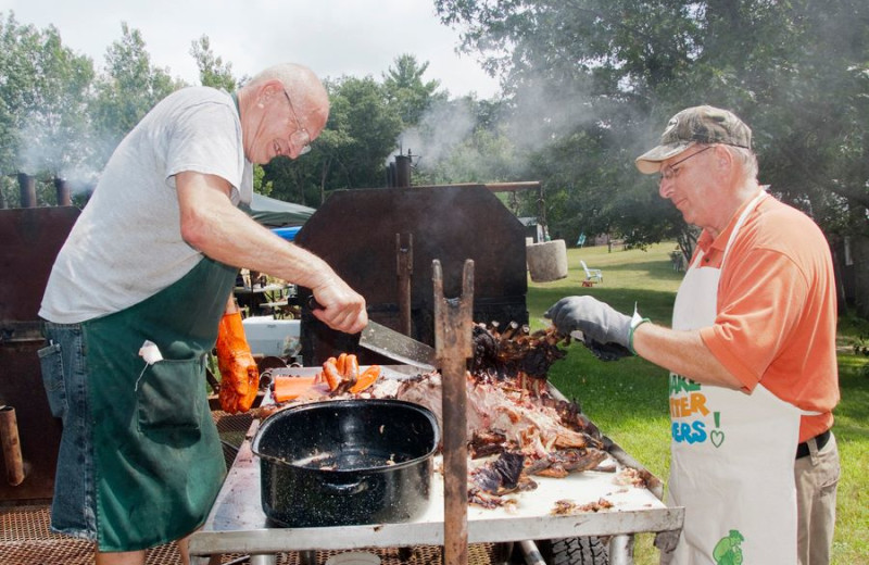 BBQ at Pair O'Lakes Lodge.