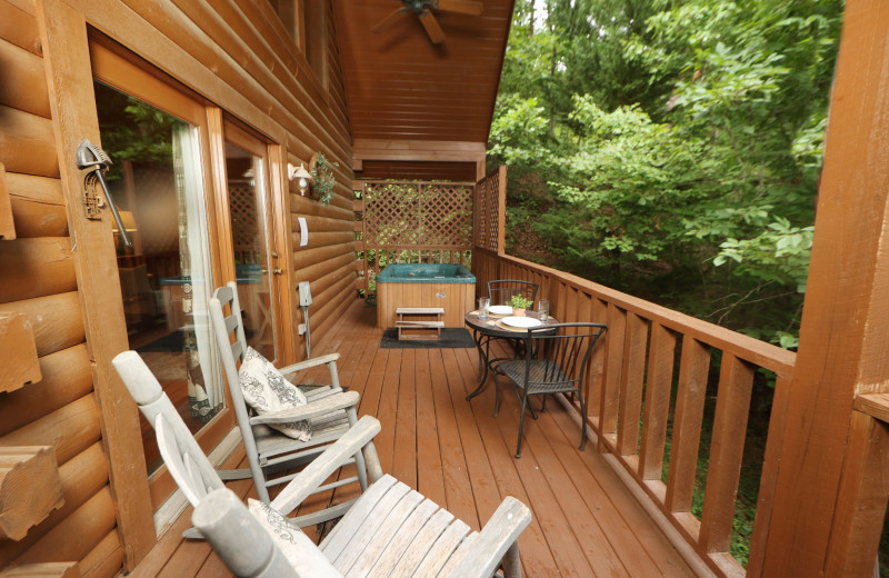 Cabin deck at Little Valley Mountain Resort.